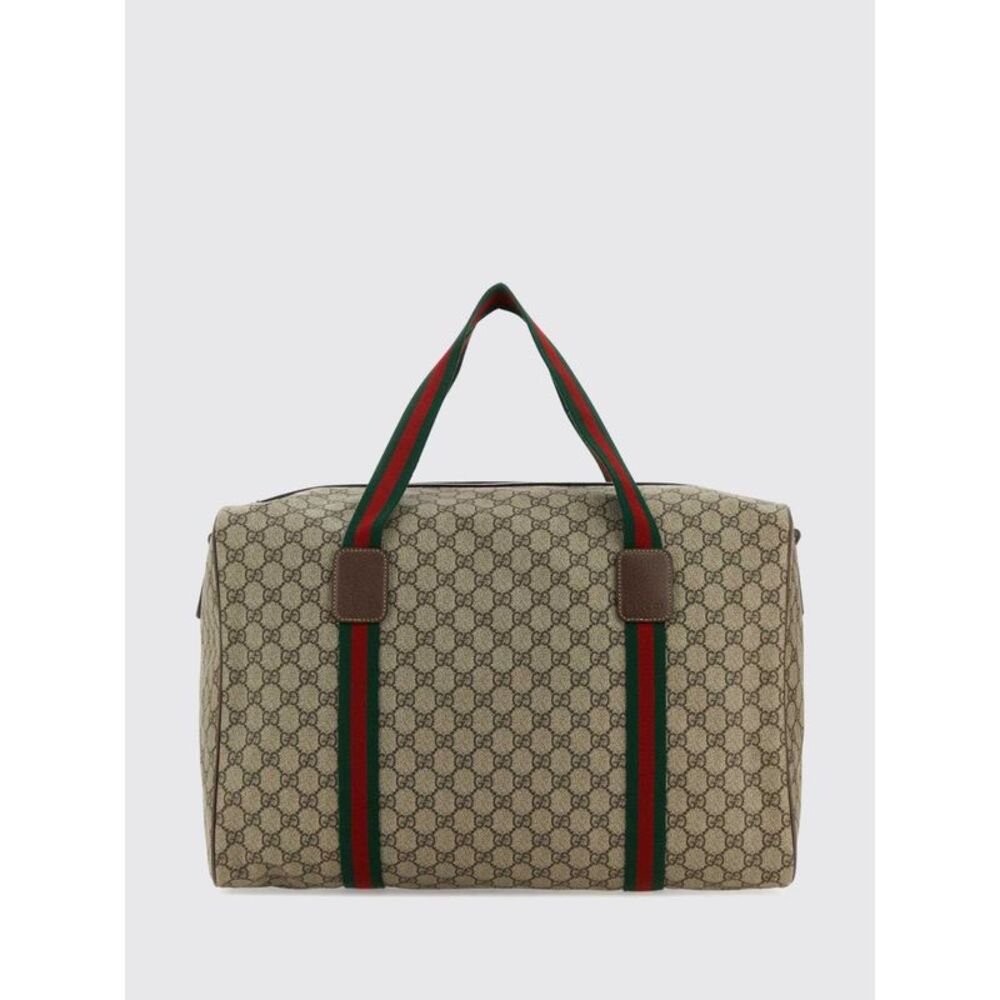 Gucci Men Monogram Gg Supreme Fabric Duffle Bag Gucci With Double Handle
